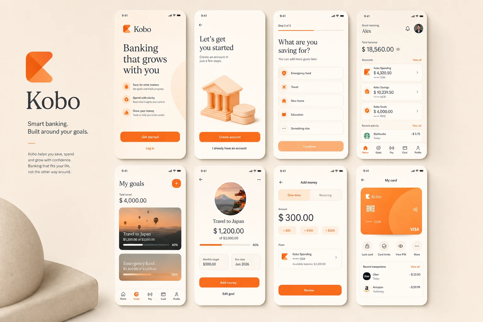 Kobo app screens